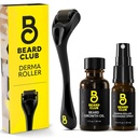 The Beard Club Derma Roller, Oil & Cleansing Spray per viso, corpo e scala - Microneedling per uomini e donne con 540 Microneedles in titanio