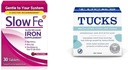 Lenta Fe 45 mg di ferro supplemento per le compresse di carenza di ferro & Tucks Medicated Cooling Pads per le emorroidi, 100 conte
