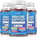 NUOVO AGE 8 in 1 Integratore di Booster di supporto immunitario con Astragalus Root, Vitamina C e Zinc 50mg, Vitamina D 5000 IU, Quercetin & Bromelain (8 in 1 Gummies (Pack of 3))