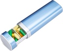 Organizzatore di Pillole di viaggio di Betife Settimanale 7 giorni, scatola di pillola compatta giornaliera, custodia di medicina portatile, portacandele carino per integratori di vitamine, organizzatore di pillole con cassetto (blu)