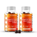 Zucca Vitamatico Seed 20:1 Estratto & Saw Palmetto 10:1 Estratto di Gummies – Estratto botanico senza zucchero – Natural Raspberry Flavor – Vegan, Non OGM, Gummies piantati – 60 Conte - 2 Confezione (120 Conteggio)