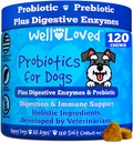 Probiotici per cani, Probiotici per cani, Made in USA, Vet Sviluppato per la salute del fegato, Equilibrio di lievito, Pelle di prurito, Diarrea e Rilievo di gas, Cuciture con enzimi prebiotici e digestivi, Supporto digestivo