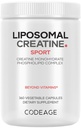 Codeage Liposomal Creatine Monohydrate Supplement, Pure Creatine 2500mg - 3 mesi di alimentazione, Micronized, Creatinine Muscles Nutrizione sportiva e atleti, Non-GMO - 360 capsule