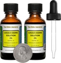 Iodio di Lugol / 2% Soluzione / 2 Oz in due bottiglie di vetro d'ambra / Gocce libere / USA