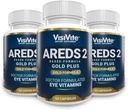 Medico formulato AREDS 2 Plus Vitamine Occhiali con Zeaxanthin Plus Lutein - Estratto di semi di mirtillo e uva - Formula di salute maculare - Capsule di supplemento di occhio 60