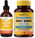 Sandhu Herbals Liquid Zinc Drops 4 Oz & Zinc Capsules 60 Count Supplement | Supporta Immune e Skin Health| Made in USA