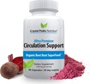 Estratto di radice di barbabietola organica puro - Circolazione del sangue, promuove le arterie e le vene, aumentare la produzione di ossido nitrico. 1300mg, 60 capsule vegetali