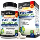 BioSchwartz Daily Probiotic Nutritional Supplement - 40 miliardi di CFU per la salute del fegato - Probiotici per gli uomini e le donne - Salute digestiva con Astragalus & Lactobacillus - Shelf Stable - 60 Count