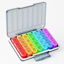 Zoksi Moisture-Proof organizzatore settimanale di pillole 4 volte al giorno, 7 giorni Pill Box 4X al giorno, una settimana caso di viaggio Pill con 28 scomparti portatili, contenitore di medicina per vitamine, integratori o farmaci