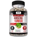 Kaya Naturals Red Panax Ginseng + Ginkgo Biloba - Nootropic Brain Supplement - Supporto cognitivo e concentrativo - Brain Booster, Focus e Memory Supplement - 60 Capsule