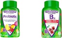 Vitafusion Probiotic Gummy Integratori, Raspberry, Peach e Mango Sapori & Extra Forza Vitamine B12 Gomma