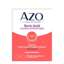 AZO® Boric Acid Vaginal Suppositories, aiuta a sostenere il controllo dell'odore e la salute intima con acido Borico clinicamente studiato, non OGM, 30 conte