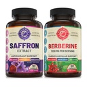 Pure Saffron Extract & Premium Berberine Bundle (una bottiglia ogni). Supporta Mood, Energy Boost, Funzione Metabolica. USA Made.