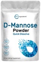 Micro ingredienti D polvere di mannosio, supplemento di mannosio puro, solubile rapido dell'acqua, supporto pulizia del tratto urinario e la salute della vescica, Mannosio Premium per le donne e gli uomini, Vegan Friendly.