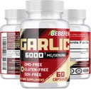 BEBEFEN Aglio Integratori - Estratto di Aglio Capsule per Sistema Digestivo, Salute Immune &amp; Benessere In generale - Vegetariano, Non OGM