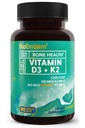 BioEmblem Vitamin D3 K2 Capsule (5000IU e 200mcg) - Brevettato MK7 e MK4 per il supporto complesso 3-in-1 - Vitamina vegetariana D K2 Supplemento per denti, cuore, sistema immunitario - Non OGM, 90 Caps