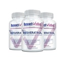 Ricerca Resveratrolo verificato - 98% Trans-Resveratrolo 1000 mg, Supporto Anti-invecchiamento - 60 capsule per bottiglia - 3 bottiglie