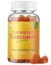 Gummie erboriche con pepe nero per l'infiammazione, supplemento di curcuma e zenzero per il supporto misto immunitario, Zucchero curcumina Ginger Gummies per adulti Vegan Non OGM