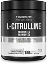 Jacked Factory L-Citrulline - Polvere citrullina L fermentata, Booster ossido nitrico per aumento di flusso sanguigno, resistenza e resistenza - 100 Serve, non aromatizzato