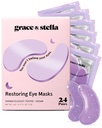 Grace & stella Retinol Under Eye Patches for Puffy Eyes and Dark Circles - Gel Restaurante sotto le maschere degli occhi con acido ialuronico - Vegan Cruelty-Free Skincare, Regali di compleanno per le donne (Purple, 24 coppie)