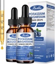 (2 Pack) Liquido di supplemento di magnesio di potassio con potassio, magnesio, calcio, vitamina D3, zinco, per adulti e bambini, senza zucchero