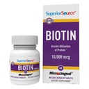 Sorgente superiore Biotin 10.000 mcg - Supplemento giornaliero Supporta la salute e la crescita dei capelli - Integratore Biotina Naturale Aids Chiodi sani & pelle - 60 compresse dissolving sublinguali