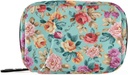Borsa da viaggio dell'organizzatore della pillola di 7 giorni di fiori viola arancione rosa Borsa dell'organizzatore della pillola con la cerniera portatile settimanale formato compatto per il supporto del supplemento della vitamina