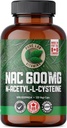 Pure Lab Vitamins NAC (N-Acetyl-Cysteine) 600 mg - 120 tappi Made in Canada