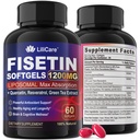 Fisetin Supplement - Liposomal Super Absorption 98% Pure 1200mg con Quercetin, Resveratrolo, Estratto di tè verde per l'invecchiamento sano e longevità, salute della pelle, cervello e antiossidante - 60 Softgels
