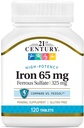 21st Century Iron 65 mg con Ferrous Sulfate 325 mg - 100 compresse, Confezione da 3