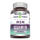 Incredibile Formulas MSM (metilsulfonilmethane) Supplemento | 1000 Mg Per Serving | 200 compresse | Non-GMO | Gluten Free | Made in USA