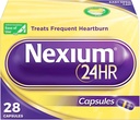 Nexium 24HR Acid Riduttore di stomaco capsule di sollievo per la protezione di tutti i giorni e tutto il giorno da bruciore frequenti, medicina di bruciore di stomaco con Magnesio Esomeprazolo - 28 Conte