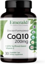 EMERALD LABS CoQ10 200mg - Integratore Benessere Premium con Vitamina Naturale E - Supporta Antiossidante, Circolazione, Energia e salute del cuore - 30 Capsule (30-Day Supply)
