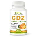 | C D Z | Vitamina C, 1000mg | Vitamina D3, 125mcg | Zinco, 25mg | Non OGM & Gluten Free | 120 Capsule Vegetariani | 120 Serve