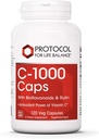 Protocollo per il bilanciamento della vita - C-1000 Caps con bioflavonoidi e Rutin - Potere antiossidante della vitamina C, Supporta la funzione di sistema immunitario sano, Fornisce protezione cellulare - 120 capsule di veg