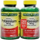 Potassio della valle di primavera 99 mg da Gluconato di potassio 595 mg (250 conte, 2 confezione)