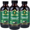 Immunia Elderberry Syrup aiuta a rafforzare il sistema immunitario. Concentrato di sambuco con Elderflower, Thyme e menta piperita. Niente zucchero aggiunto. Gusto delizioso. 24 giorni/bottiglia. (3-Pack)