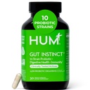 HUM Gut Instinct Daily Probiotics for Women and Men, Salute Digestiva, Lactobacillus, Bifidobacterium Strains for Immune Support, Probiotic Supplement for Healthy Gut Diversity, 30 Capsule