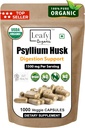 Psyllium Husk 1500mg Per Serving, 1000 Capsule - Double Strength - Premium Psyllium Fiber Supplement - Grande per Digestione e Regolarità - 100% Natural Soluble Fiber