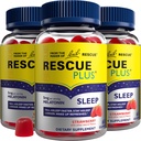Bach RESCUE PLUS Melatonin Sleep Gummies, Natural Strawberry Flavor, Sleep Aid, Supplemento dietetico, Vegan, Gluten-Free, No Artificial Flavors, Colori o Dolci, 3 Pack, 180 Count Total