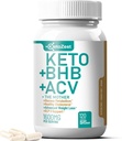 Keto ACV BHB capsule 1600mg per la perdita di peso avanzata & Belly Fat Burn - Aceto di sidro di mele organico con la madre chetoni Vegan supplemento - con vitamina D3 Zinc Chromium per le donne degli uomini