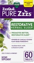 ZzzQuil PURE Zzzs Restorative Herbal Sleep, Tablets, Libero di Droghe e Ormoni, Formula senza Melatonina, Radice Valeriana, Hops, Fiore della Passione, Soccorso per gli adulti, 60 Conte