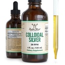 Liquido d'argento colloidale 20 PPM - 4 Fl OZ (Plata Coloidal con Dropper) 99,9% Pure, Gluten Free, Non-GMO by Double Wood Supplements