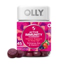 OLLY Immunity Gummy, Immune Support, Elderberry, Zinc, Vitamina C, Supplemento, Berry Flavor, 15 Day Supply - 45 Count