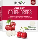 Gocce di tosse di HERBION Naturals, Supplemento dietetico, Tosse di Soothes, per adulti e bambini oltre 6 anni, Nessun aroma artificiale, Nessun colore aggiunto (18 Conte (Pack of 1), Ciliegia)