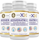 Genex Formulas 98% puro Trans-Resveratrolo con BioPerine® per l'assorbimento (3 Pack) Micronized, Lab-Tested, Resveratrolo completamente stabilizzato 600mg - 180X Trans-Resveratrolo Capsule per l'invecchiamento sano