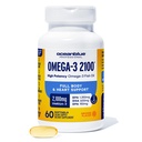 Oceanblue Professional Omega-3 2100-60 Contatore - High-Potency Triple Strength Burpless Fish Oil Supplemento con EPA, DHA & DPA - Arancione Flavor, 30 Serve