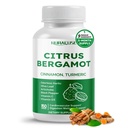 Citrus Bergamot 9-in-1 Formula - con Cinnamon Turmeric Odorless Garlic, Olive Leaf, Artichoke - Made and Tested in the USA
