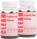Pulite Prebiotici Fibra Gummy 2Pcs, Gummie di fibra pulita, Gomma prebiotica fibra per gli uomini, Supplemento di fibra prebiotico organico per la salute del fegato digestivo, 60 Gummies, 2 bottiglie