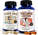 Latte Leggendairy Liquid Gold + Sunflower Lecithin Lactation Supplemento per l'aumento del latte e per i latticini intasati - Integratori di allattamento al seno per la produzione di latte e latte
